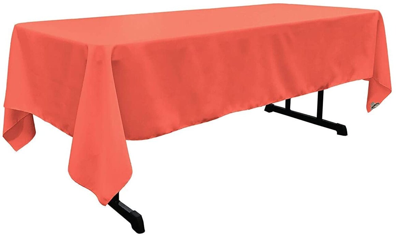 Rectangular Coral Polyester Tablecloth 60×144 Inch Vibrant Touch for Weddings, Parties & Banquets